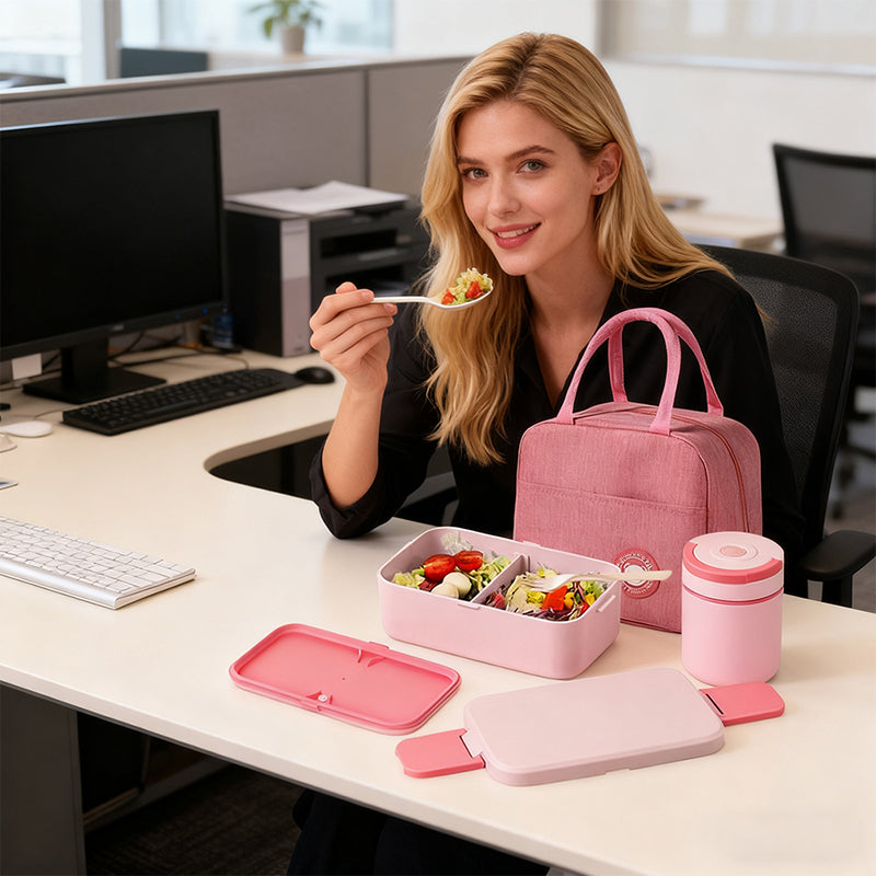 Leakproof Bento Lunch Box Set with Insulated Bag, Soup Cup & Utensils