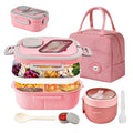Lunch Box for Adults, 3-Compartment Lunch Box, Set: Lunch Box + Cup + Bag, Food Container