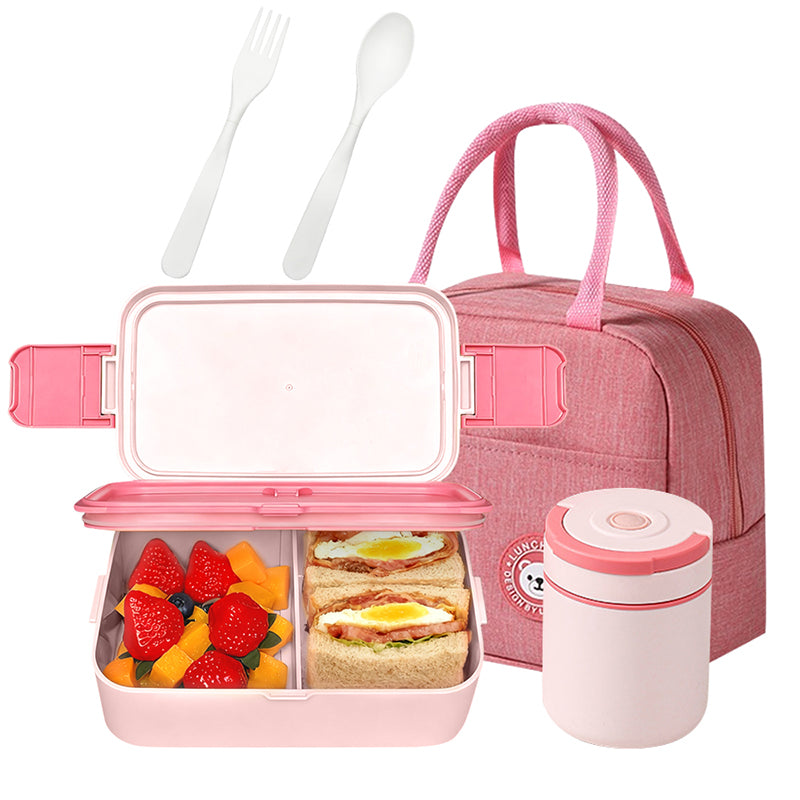 Leakproof Bento Lunch Box Set with Insulated Bag, Soup Cup & Utensils