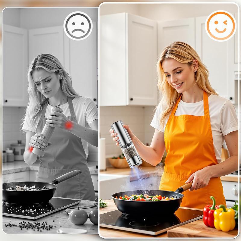Rechargeable salt and pepper grinder,Set of 2 Rechargeable Electric Salt and Pepper Grinder Set
