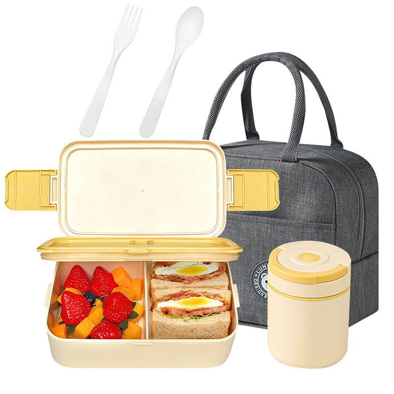 Leakproof Bento Lunch Box Set with Insulated Bag, Soup Cup & Utensils