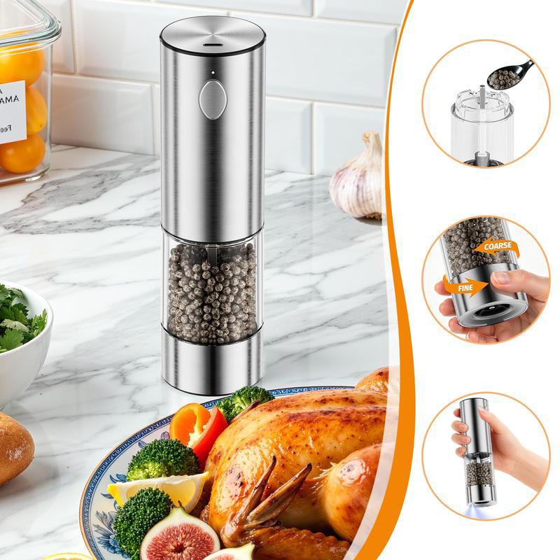 Rechargeable salt and pepper grinder,Set of 2 Rechargeable Electric Salt and Pepper Grinder Set