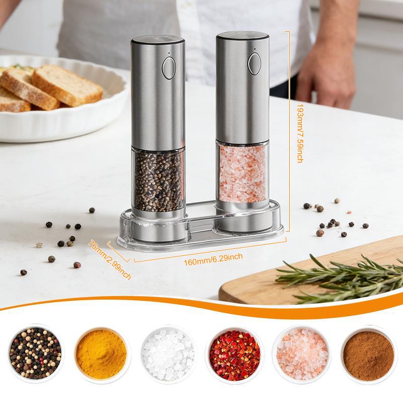 Rechargeable salt and pepper grinder,Set of 2 Rechargeable Electric Salt and Pepper Grinder Set